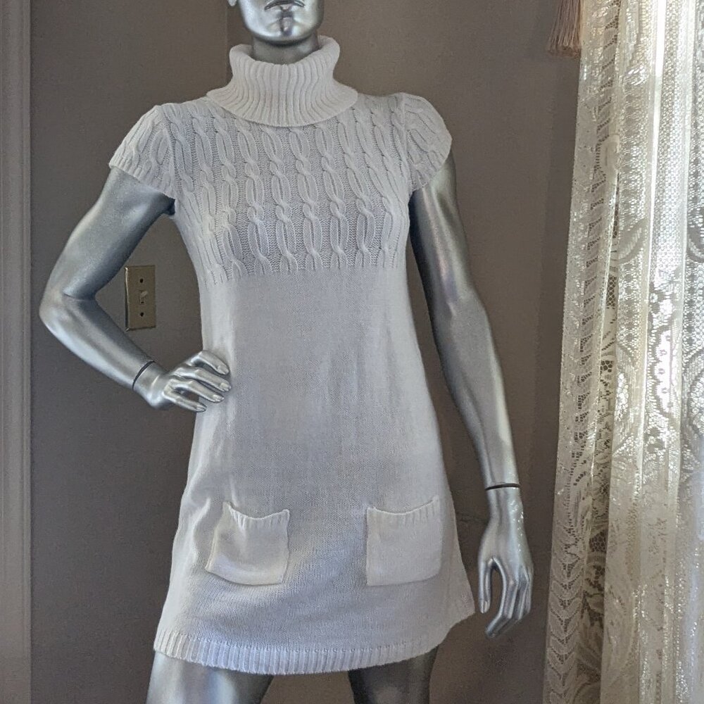 Wet Seal White Turtleneck Sweater Dress